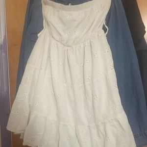 White strapless dress